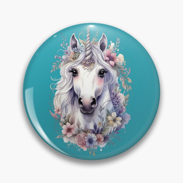 Item preview, Watercolor Unicorn Head Floral Fantasy Art Graphic Tee designed and sold by InkWeaveShop.