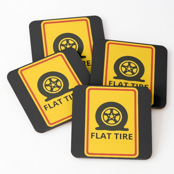 Item preview, Flat Tire Warning Sign | Funny Road Sign Automotive Design | Funny Car Trouble Warning Symbol designed and sold by Lunaria Arts.