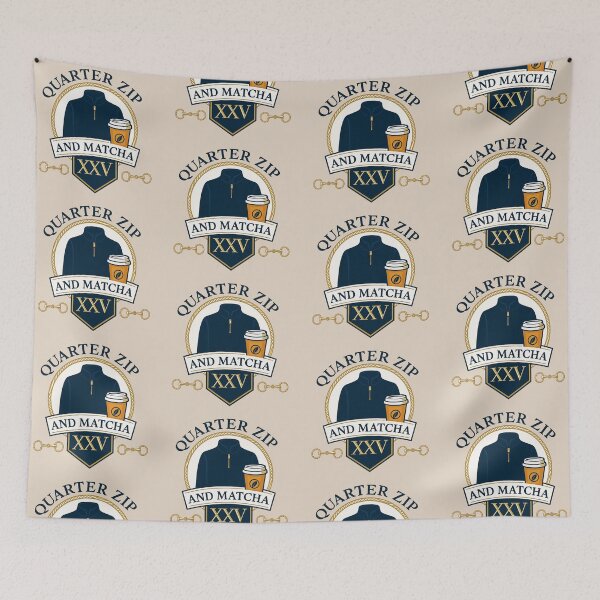 Item preview, Quarter Zip and Matcha XXV Heritage Emblem designed and sold by Mog Mog Eatalot – Tokyo x A’dam Mashup.