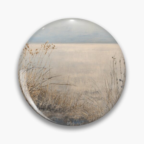 Item preview, Winter Beach Grass Seascape Print, Coastal Landscape Painting designed and sold by SavageVision.