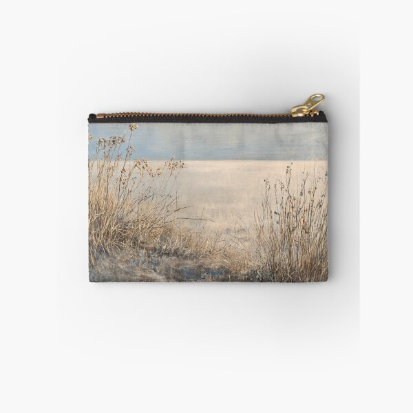 Item preview, Winter Beach Grass Seascape Print, Coastal Landscape Painting designed and sold by SavageVision.