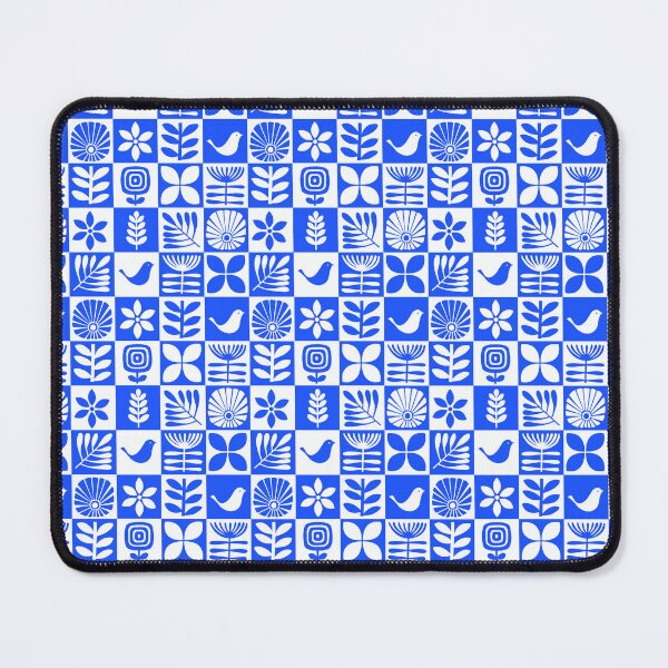 Item preview, Blue Floral Geometric Pattern designed and sold by Dreamy Ocean Art.