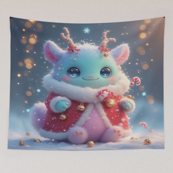 Item preview, Santa Plush Monster – Cute Pastel Christmas Creature by NegarTv Designs designed and sold by NegarTv Designs.