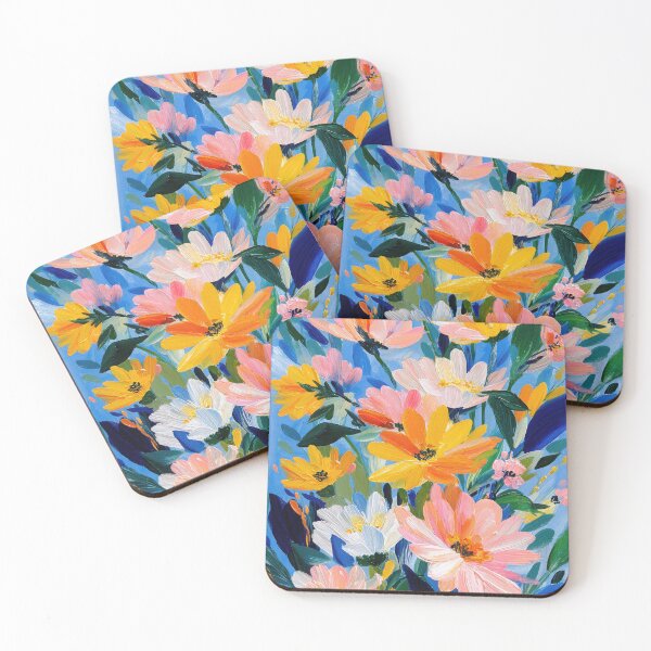 Item preview, Impressionistic floral splendor in blue designed and sold by ArtHouseNiklas.