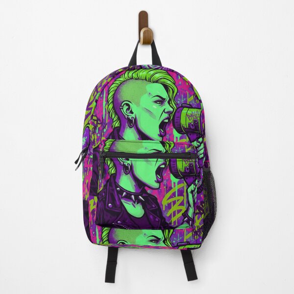 Item preview, Radical Voice Punk Activism - Neon Green and Purple Side Shave Street Art designed and sold by AldenTees.