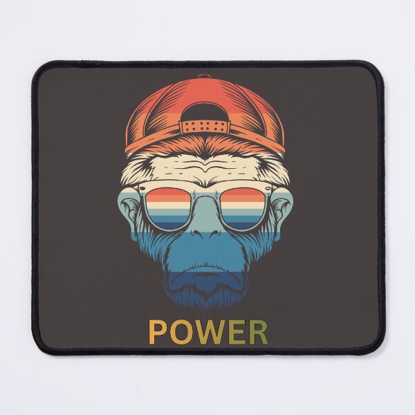 Item preview, Retro Ape Power Design | Cool Monkey Streetwear Art | Vintage Sunglasses Animal Illustration designed and sold by MUKUND FASHION DESIGN.