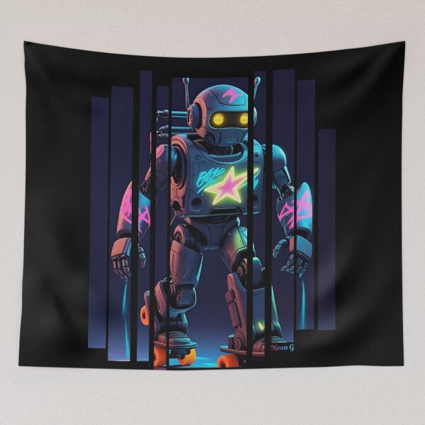 Item preview, Skater robot with neon spray 2 designed and sold by Neon G.