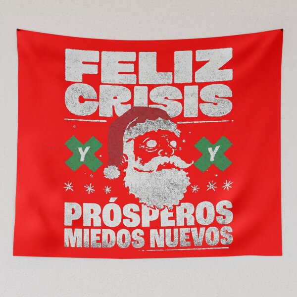 Item preview, Happy Crisis and Prosperous New Fears - Grunge Black Humor Christmas Design designed and sold by elglotonmusical.