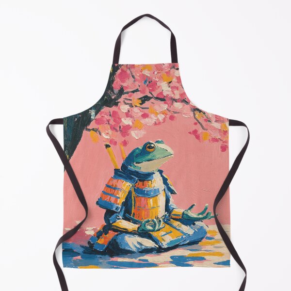 Item preview, Meditating frog under pink tree designed and sold by ArtHouseNiklas.