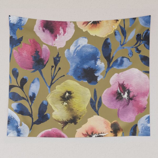 Item preview, Hand-Painted Watercolor Floral Pattern | Golden Tones - Impressionist Influence designed and sold by CARRAANN.