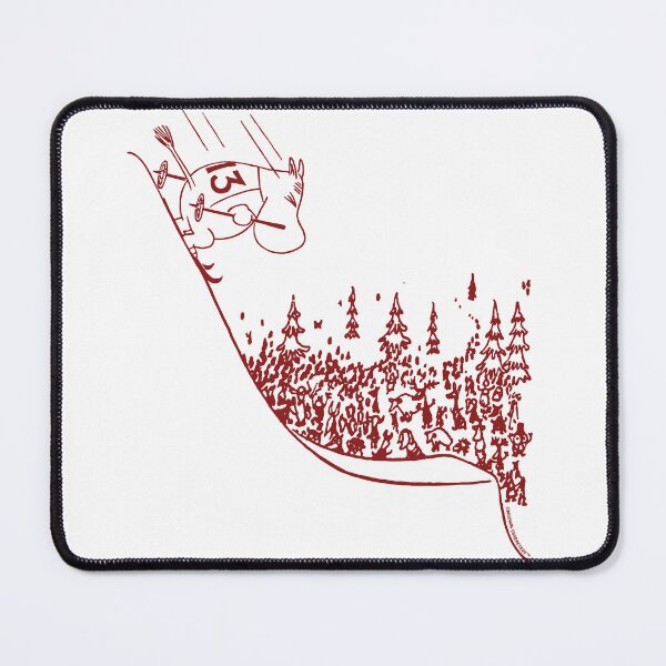 Item preview, Red Moomintroll Skiing Down Slope Winter Sports Games designed and sold by MoominStore.