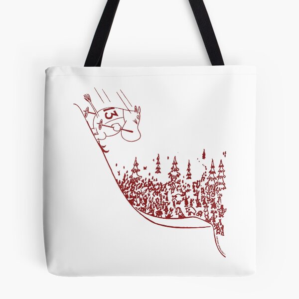 Item preview, Red Moomintroll Skiing Down Slope Winter Sports Games designed and sold by MoominStore.