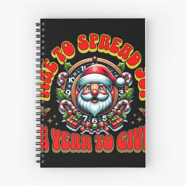 Item preview, Retro Santa Christmas Artwork – “Time to Spread Joy, A Year to Give” Vintage Holiday Design with Gifts & Candy Canes designed and sold by Doctorslife.