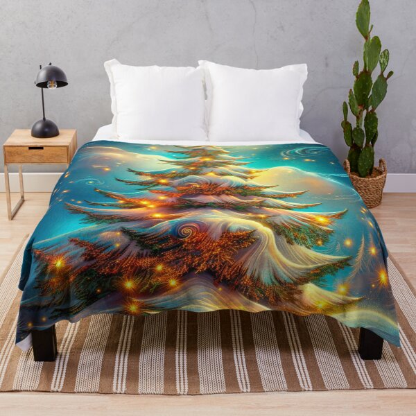Item preview, Northern Lights over Snowy Trees - Fantasy Winter Scenery designed and sold by MargaretWiktor.