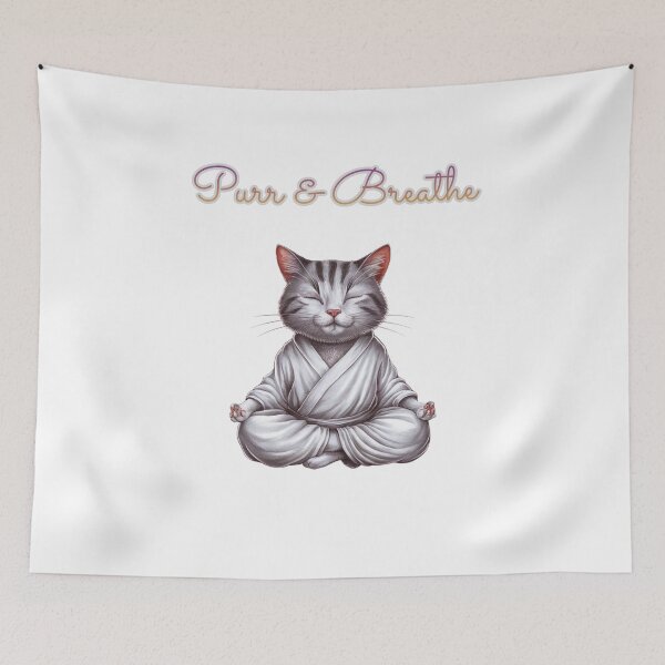Item preview, Purr & Breathe Cat Zen Yoga designed and sold by Vivid Art Zone.