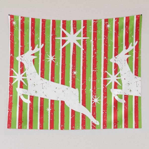 Item preview, Deer gift Christmas game trail retro stripes used look designed and sold by Luzi Illustrella.