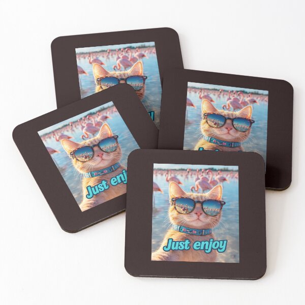 Item preview, Just Enjoy Cat With Sunglasses – Cute Summer Vibes Design designed and sold by ArtVoyageShop.