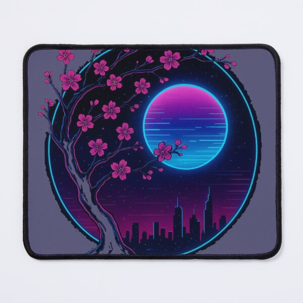 Item preview, Neon Sakura Night T-Shirt – Cyberpunk Cherry Blossom Moon Art designed and sold by KDesignCrafts.