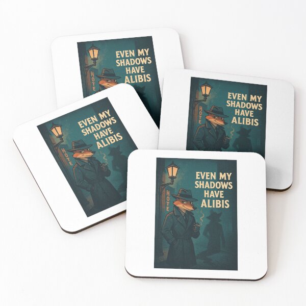 Item preview, Even My Shadows Have Alibis — Retro Fox Noir Detective Art designed and sold by WhimsyByPaul.redbubble.com.