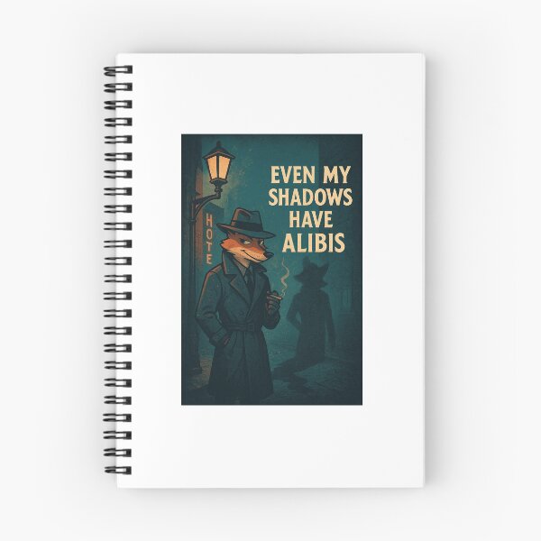 Item preview, Even My Shadows Have Alibis — Retro Fox Noir Detective Art designed and sold by WhimsyByPaul.redbubble.com.