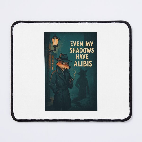 Item preview, Even My Shadows Have Alibis — Retro Fox Noir Detective Art designed and sold by WhimsyByPaul.redbubble.com.