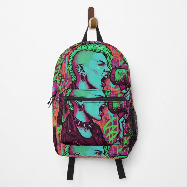 Item preview, Radical Voice Punk Activism - Neon Blue and Yellow Side Shave Street Art designed and sold by AldenTees.