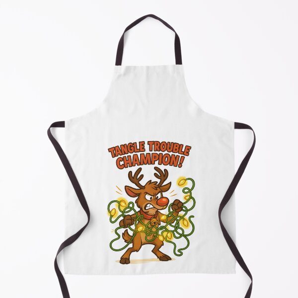 Item preview, Tangle Trouble Champion – Funny Christmas Reindeer Illustration designed and sold by Sitred123.