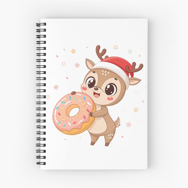 Item preview, Sweet Reindeer with Donut – Kawaii Christmas Art by Vivo Studio designed and sold by VivoStudio.