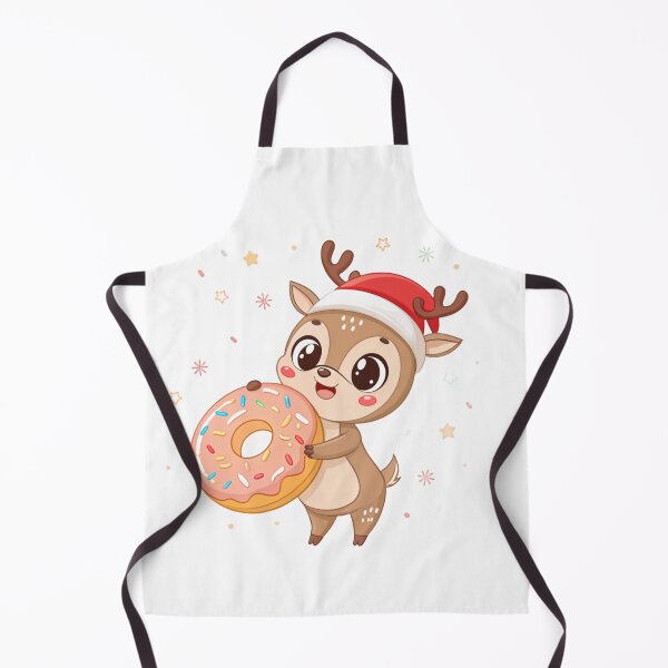 Item preview, Sweet Reindeer with Donut – Kawaii Christmas Art by Vivo Studio designed and sold by VivoStudio.