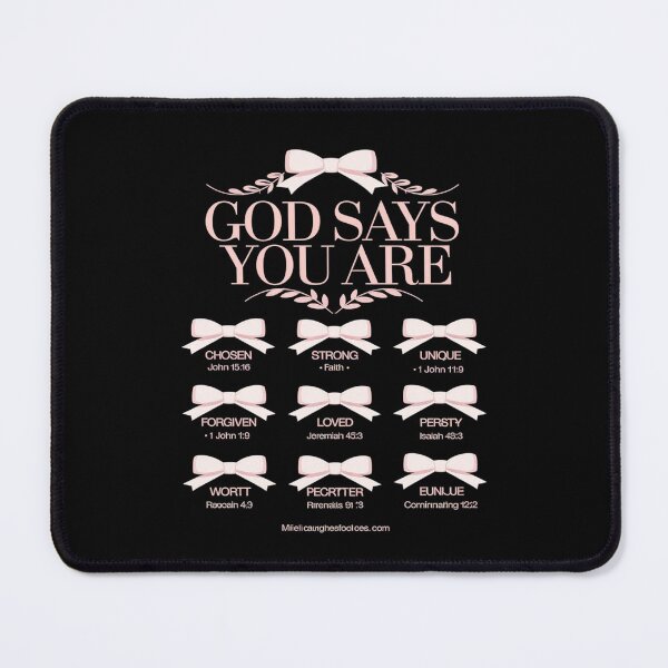 Item preview, God Says You Are Coquette Pink Bow Christian Bible Verses designed and sold by MythWoot.