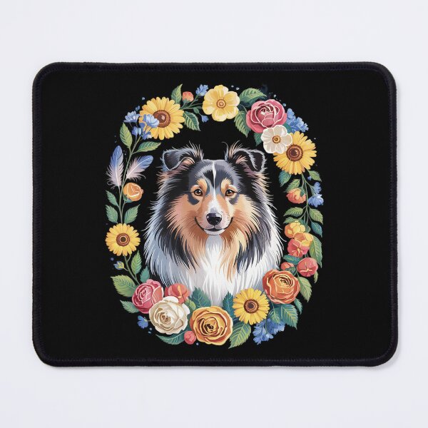 Item preview, Sunflower Hippie Floral Sheltie Dog designed and sold by MathisBellanger.