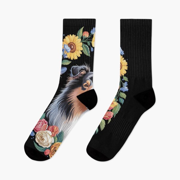 Item preview, Sunflower Hippie Floral Sheltie Dog  designed and sold by MathisBellanger.