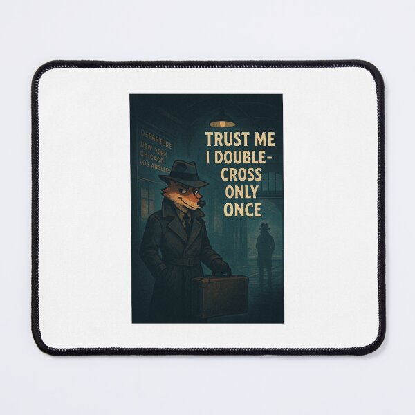 Item preview, Trust Me — I Double-Cross Only Once — Retro Fox Noir Detective Art designed and sold by WhimsyByPaul.redbubble.com.