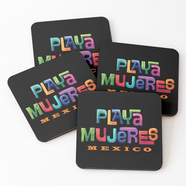 Item preview, Playa Mujeres Mexico Retro Tropical Typographic Design designed and sold by Futurebeachbum.