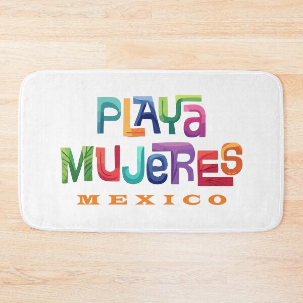 Item preview, Playa Mujeres Mexico Retro Tropical Typographic Design designed and sold by Futurebeachbum.