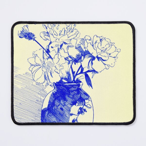 Item preview, Blue Ink Floral Vase designed and sold by lautir.