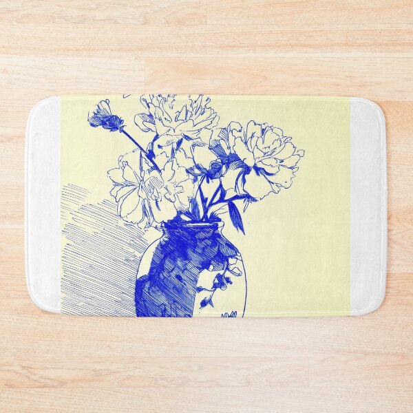Item preview, Blue Ink Floral Vase designed and sold by lautir.