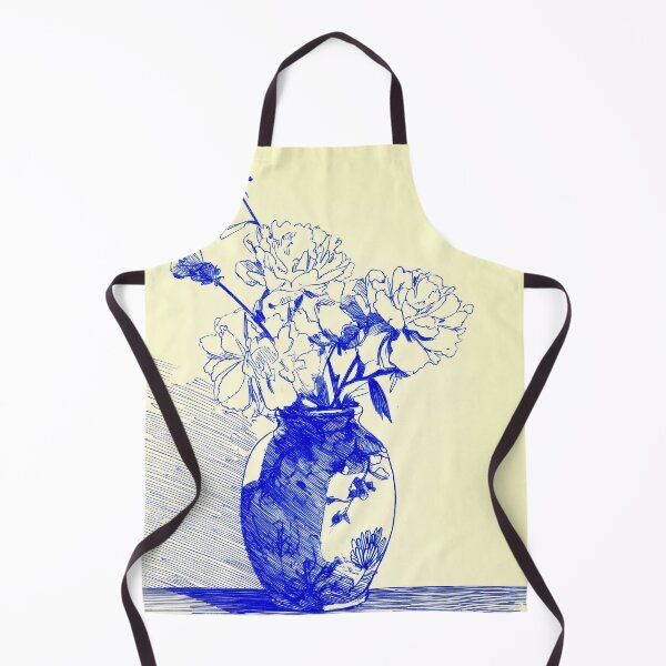Item preview, Blue Ink Floral Vase designed and sold by lautir.