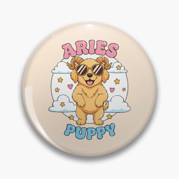Item preview, Aries Puppy Zodiac Cute Golden Retriever Dog Design – Horoscope Art designed and sold by The Real Life Symphony.
