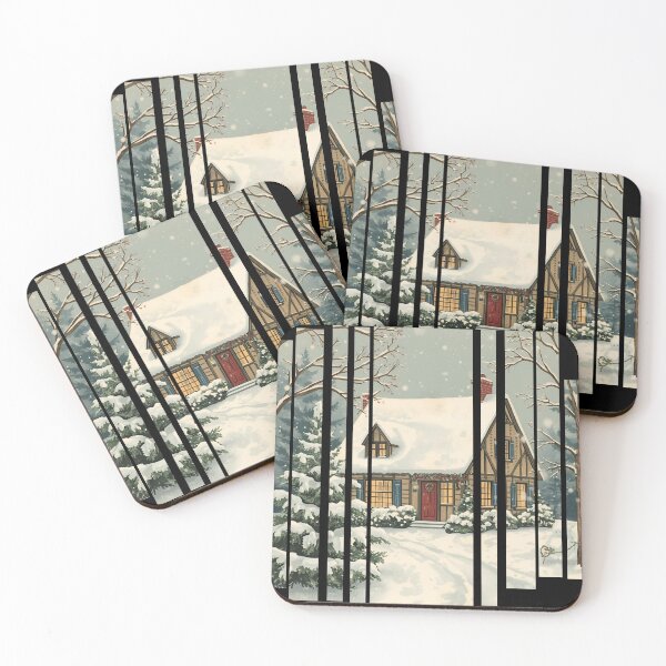 Item preview, Snowy Cottage Postcard Cozy winter cottage 3 designed and sold by Neon G.
