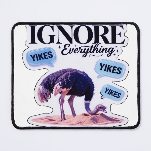 Item preview, Realistic Modern Ostrich Ignore Everything Yikes Meme Die-Cut Sticker Design Prompt designed and sold by ARTCREATESHOP.