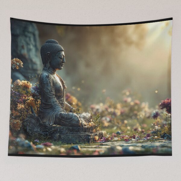 Item preview, Buddha Statue in the Garden at Dawn designed and sold by jecphotography and art.