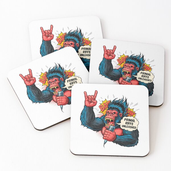 Item preview, Comic Book Rocker Gorilla Primal Riffs designed and sold by SholoStudio.