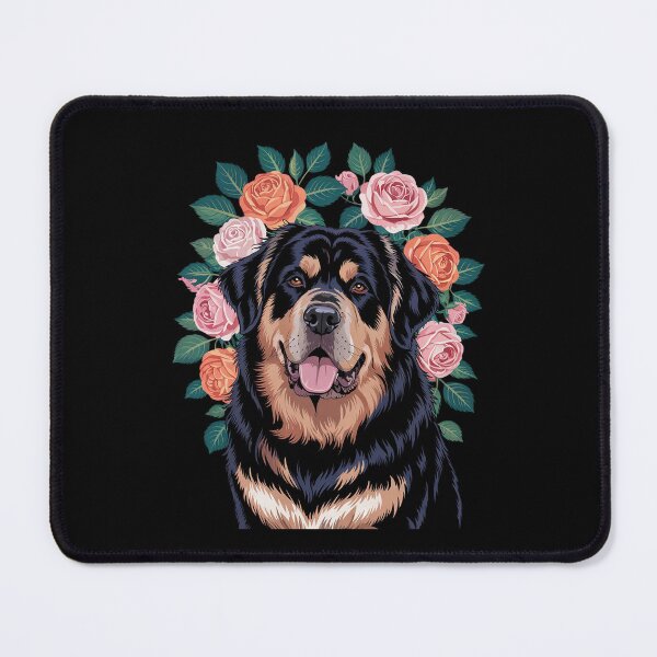 Item preview, Tibetan Mastiff Dog With Flowers Pastel Floral designed and sold by PowAcademy.