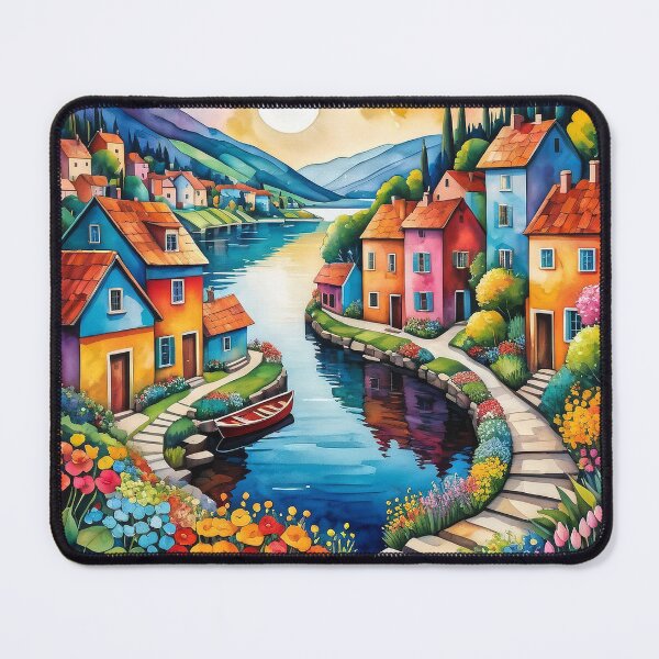 Item preview, Italian Village Watercolor designed and sold by Beyond The Canvas.