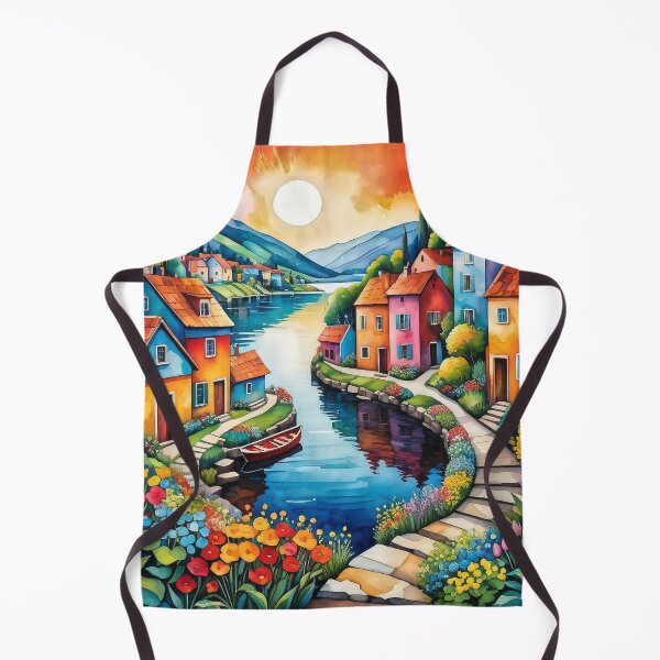 Item preview, Italian Village Watercolor  designed and sold by Beyond The Canvas.