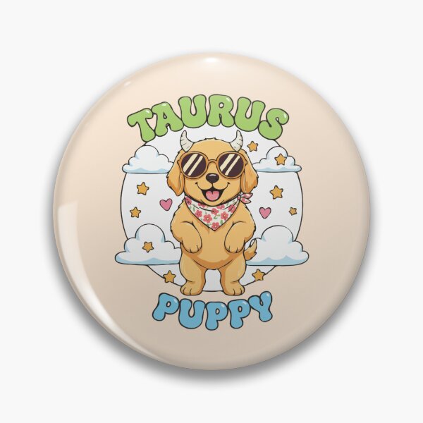Item preview, Taurus Puppy Zodiac Cute Golden Retriever Dog Design - Horoscope Art designed and sold by The Real Life Symphony.
