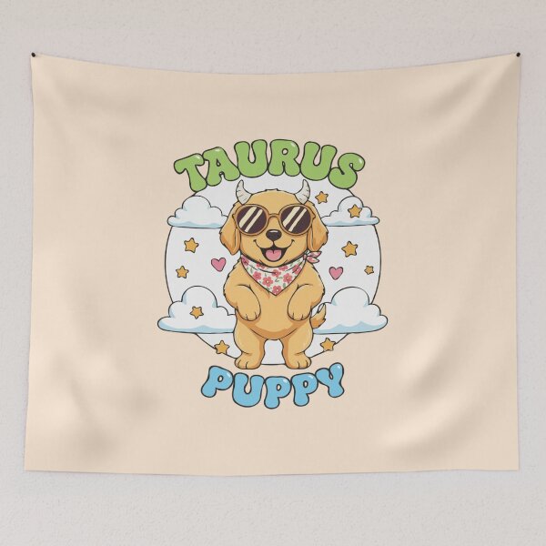Item preview, Taurus Puppy Zodiac Cute Golden Retriever Dog Design - Horoscope Art designed and sold by The Real Life Symphony.