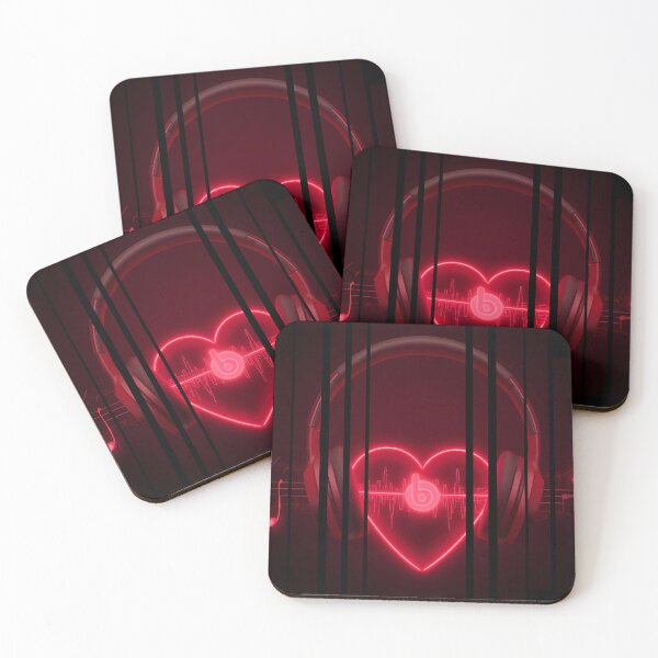 Item preview, Soul Beats – headphones shaped like a glowing heart with music lines around it 6 designed and sold by Neon G.