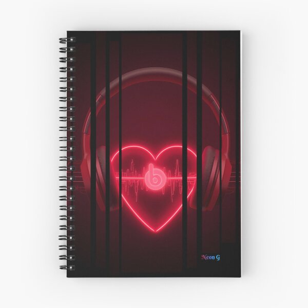 Item preview, Soul Beats: auriculares con forma de corazón brillante con líneas musicales a su alrededor 6 designed and sold by Neon G.